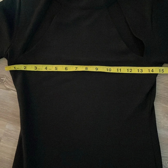 Zara knit midi dress Front cutouts Long sleeved Black Size S NWT Stretchy Sleek - Picture 5 of 12